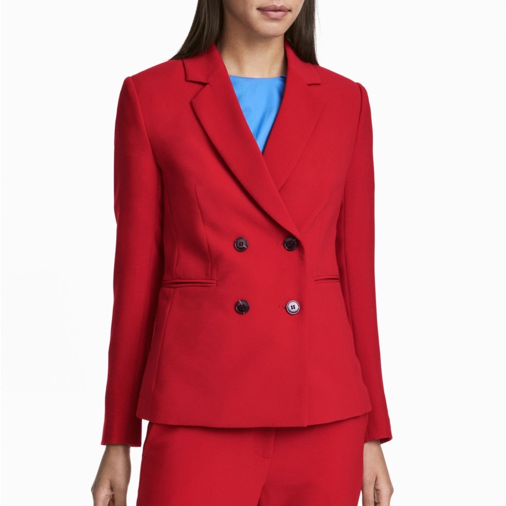 H&M Red Double-Button Blazer Size 12